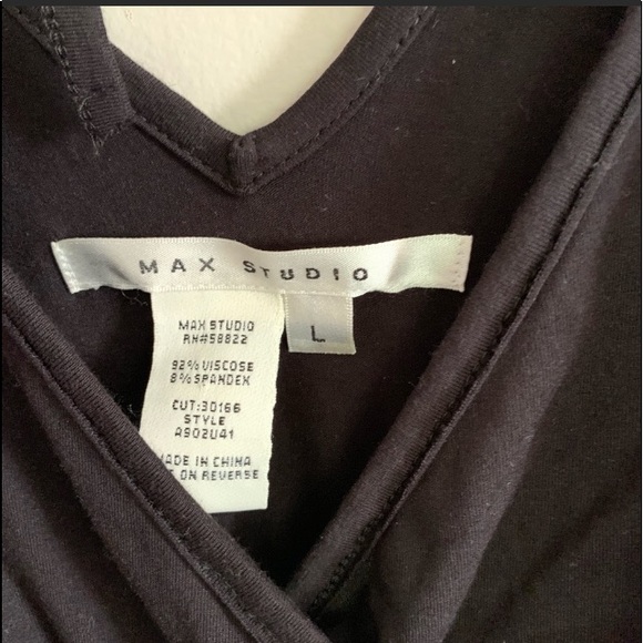 Max Studio Large Romper Deep V-Neck Black - Picture 3 of 4